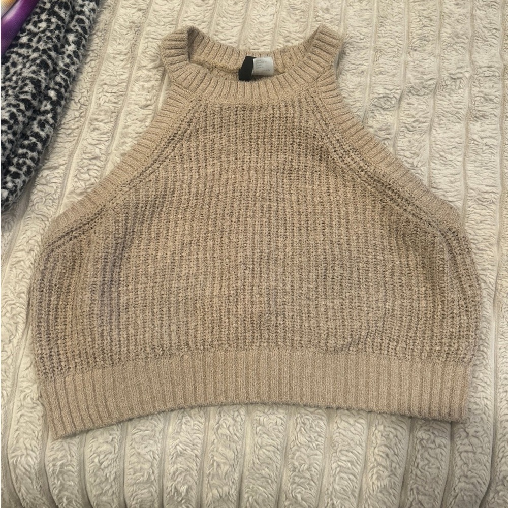 Tan Knit Halter Top